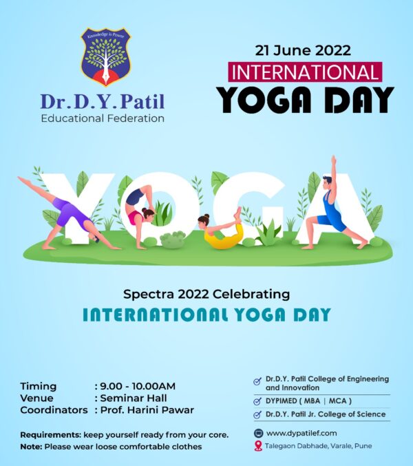 International Yoga Day 2022 - Dr. D. Y. Patil Institute of Management ...