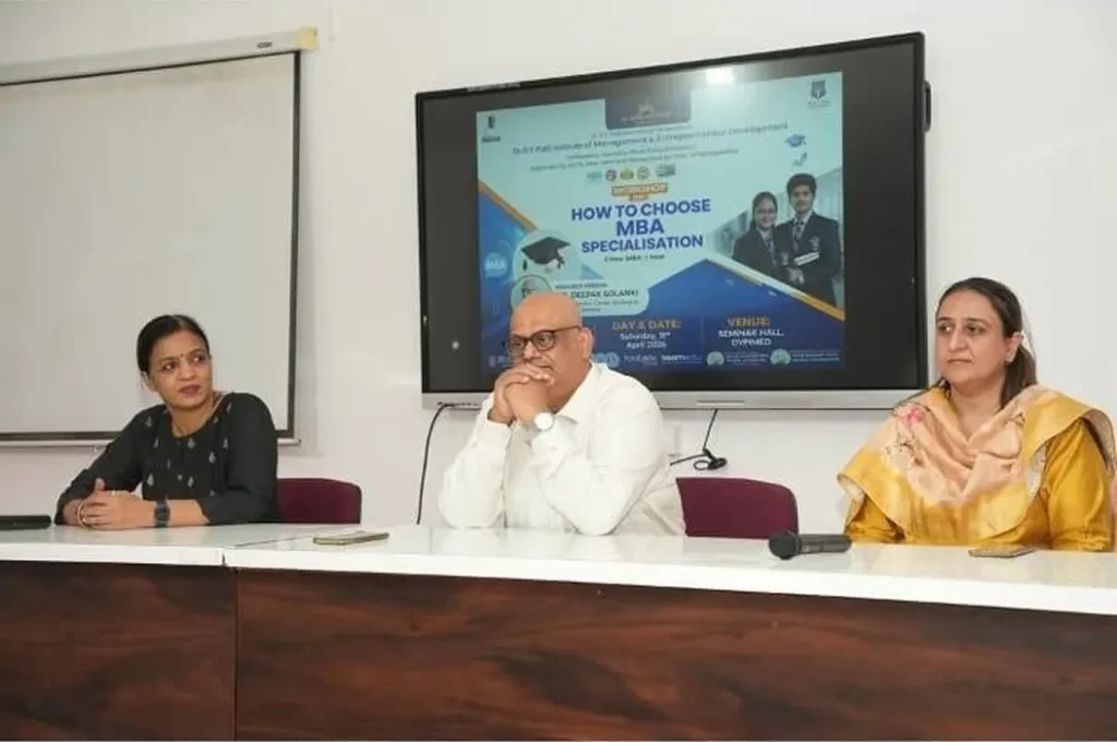 MBA students participating in personality and aptitude assessment activity at DYPIMED Pune